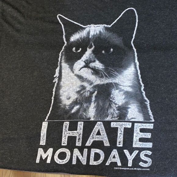 Grumpy Cat I Hate Mondays t shirt XXL - Picture 1 of 6